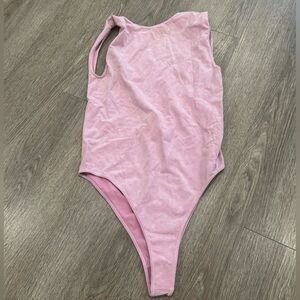 Zara Pink High Neck Low Back Bodysuit
